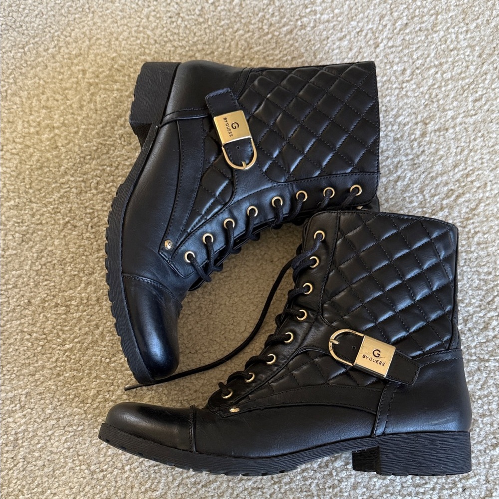 G by Guess Black Combat Boots